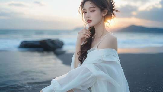 海边美女