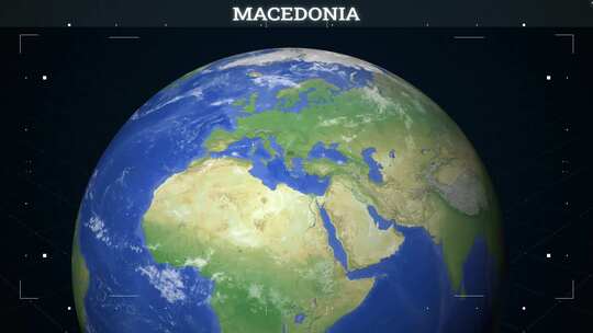 马其顿地图来自地球视频素材模板下载