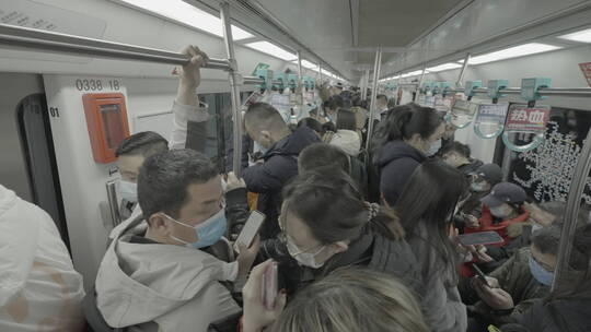 地铁人流 坐地铁 地铁通行视频素材模板下载