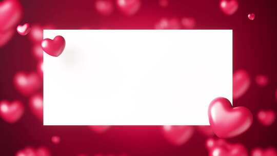 浪漫红色爱心背景视频素材模板下载