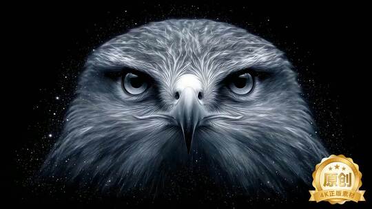夜鹰翱翔星空之下 雄鹰展翅气势磅礴