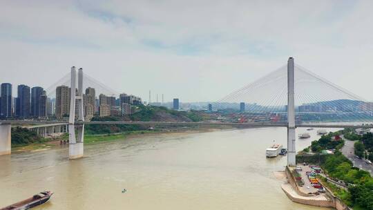重庆大佛寺长江大桥航拍大佛寺大桥4k视频素材模板下载