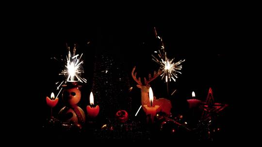 浪漫的节日圣诞约会 蜡烛烛光