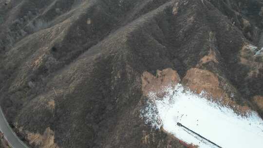 航拍 滑雪场 造雪 雪山