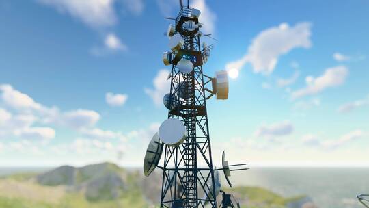 4K 5G信号塔移动数据网络通讯延时摄影
