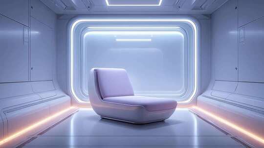 未来科技休息舱内的单人沙发