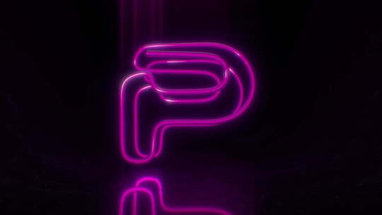 彩色霓虹灯字母P循环动画。视频素材模板下载