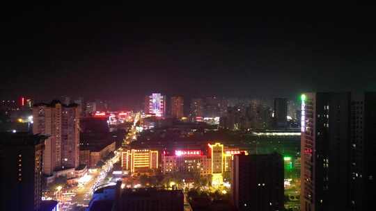 江西九江城市夜景航拍