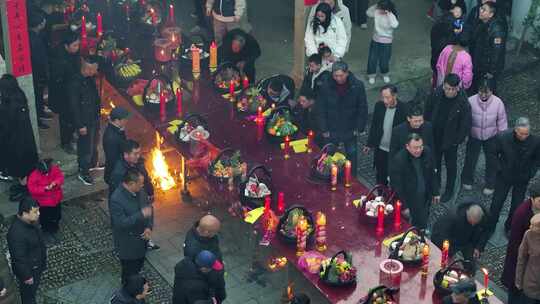 浦江蔡村过年传统习俗谢年祭祀祈福仪式