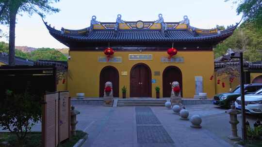 宝华禅寺 山林全景 航拍寺院 墓前寺