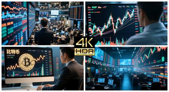 AI金融科技交易分析比特币炒股金融K线图