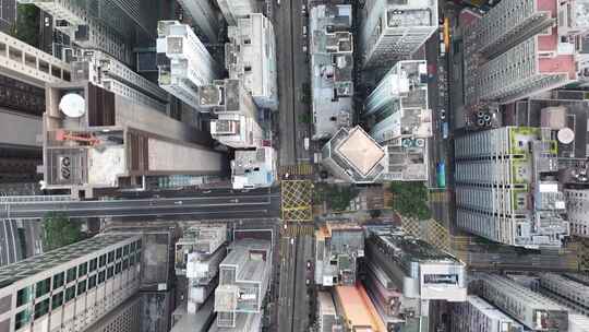 香港湾仔区CBD建筑航拍