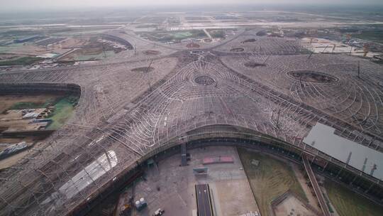 北京大兴新机场修建航拍视频素材模板下载