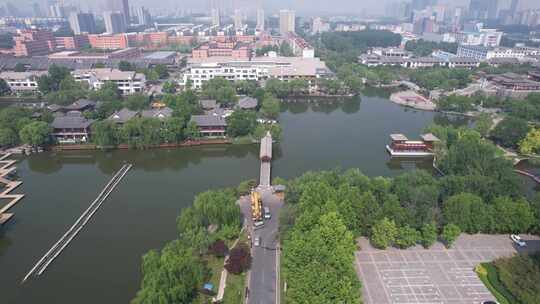 山东德州董子园风景区航拍