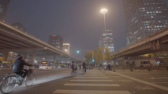 北京国贸夜景 夜景车流