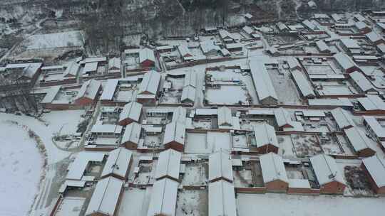 4K航拍北方雪景农村