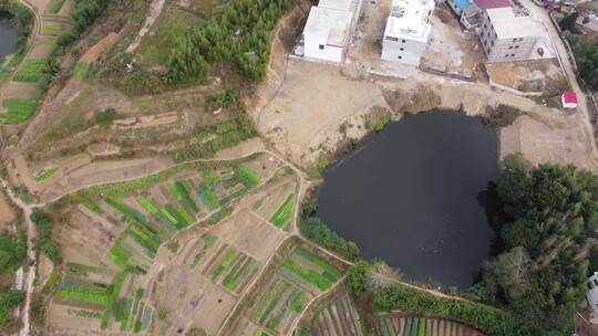 航拍湖北黄冈浠水县农村建设