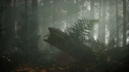 4K-清晨薄雾中红杉国家公园视频素材模板下载