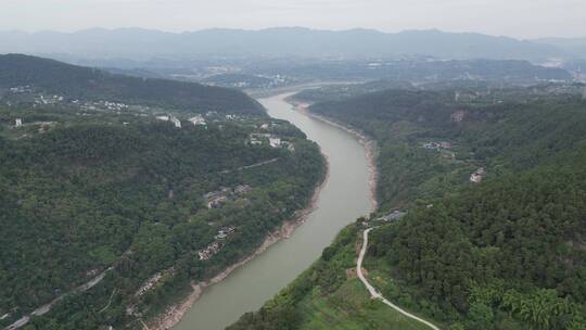 重庆北碚温塘峡风景区自然景观航拍