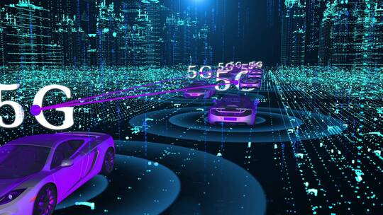 智能交通无人驾驶智能汽车5g网络数据传输视频素材模板下载