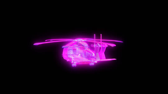 4K带通道元宇宙赛博朋克3D直升飞机视频素材