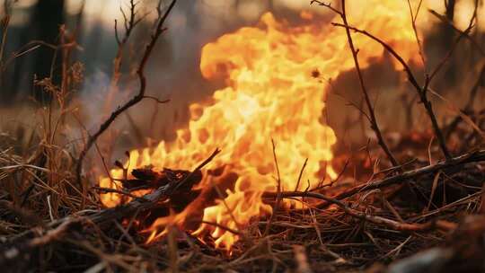 野外燃烧的火焰