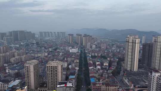 城市建筑鸟瞰全景