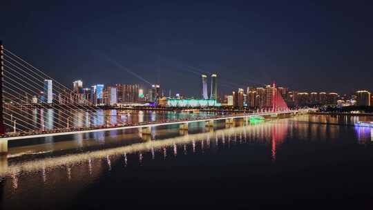 2024杭州奥体中心夜景航拍