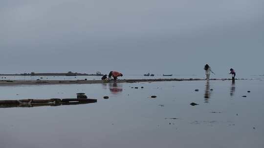 海陵岛瓦晒湾网红赶海圣地航拍