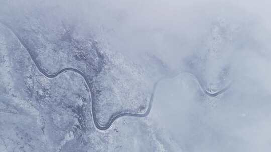 冬天雪景树林雾凇