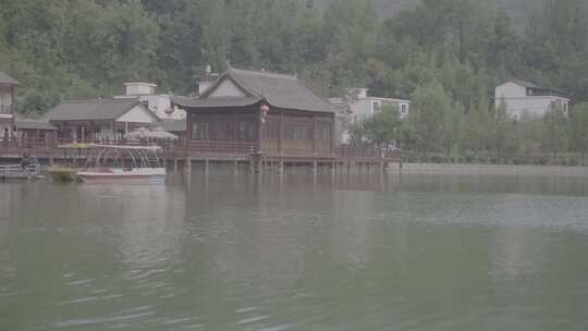 月亮湾景区瀑布溪流水流溪水特写