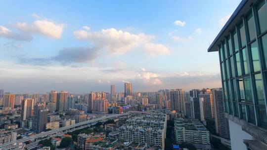 广州城市夕阳晚霞延时风光