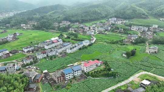 雨后乡村航拍农村风光美丽乡村振兴绿色农村