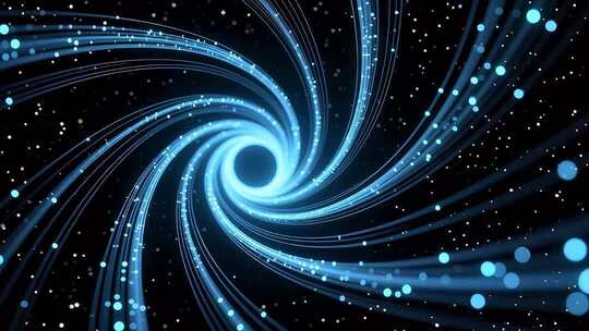 抽象深邃线条粒子流动空灵旋涡意象视频素材