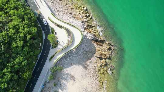 深圳杨梅坑最美海边公路视频素材模板下载