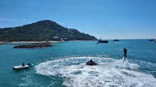 4k海南陵水分界洲岛海岛旅游水上运动航拍