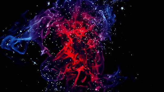 梦幻唯美粒子背景合成特效舞台背景红色蓝色视频素材模板下载