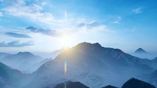 唯美雪山 雪山日出