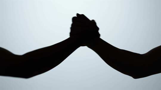 合作共赢 商务合作 合作握手剪影