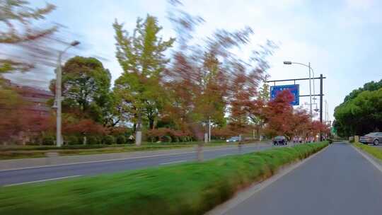 傍晚黄昏马路城市风景视频素材