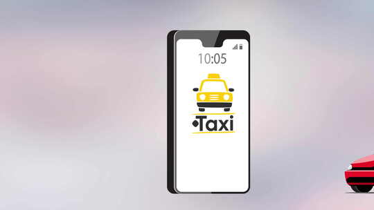 出租车订购3D手机红色汽车4K