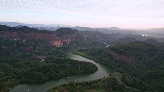 航拍韶关丹霞地貌丹霞山 阳元峰 长老峰景区