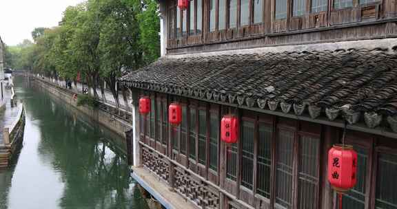 清晨春雨谷雨江南水乡古街 苏州平江路