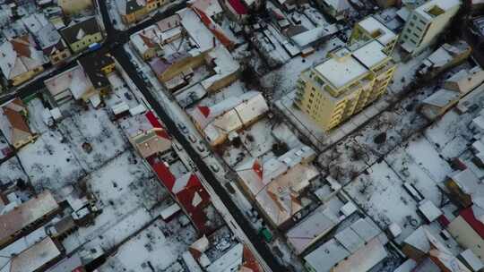 罗马尼亚布拉索夫城市雪景