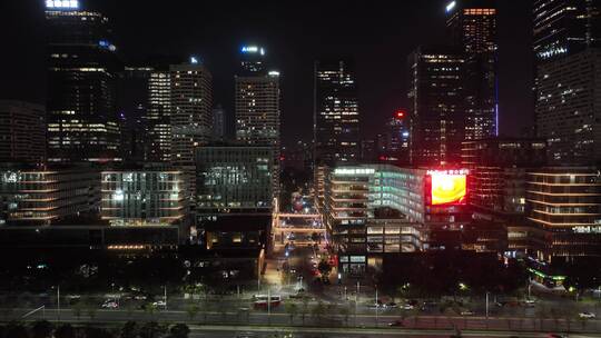 深圳南山区科技创新园夜景航拍