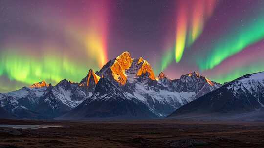 立秋西藏雪山极光唯美自然奇观视频