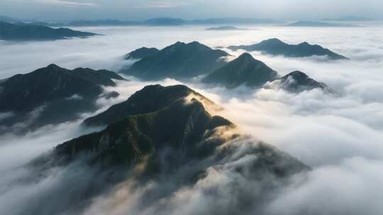 山脉云海自然风光航拍素材