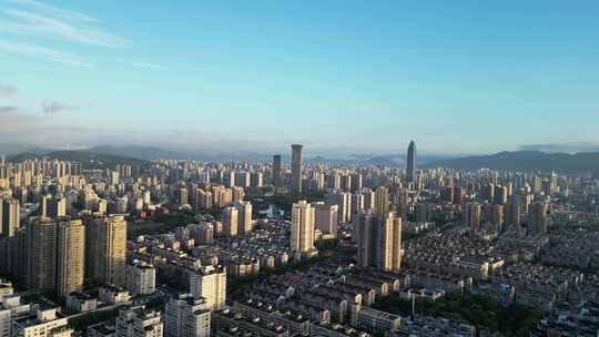 航拍温州城市天际线温州大景