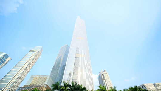广州城市商业中心高楼大厦建筑群