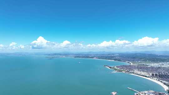 福建泉州海岸线风光航拍惠安海岸线海边风景